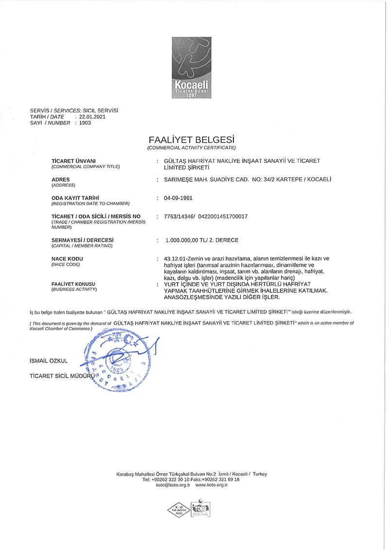 Faaliyet belgesi